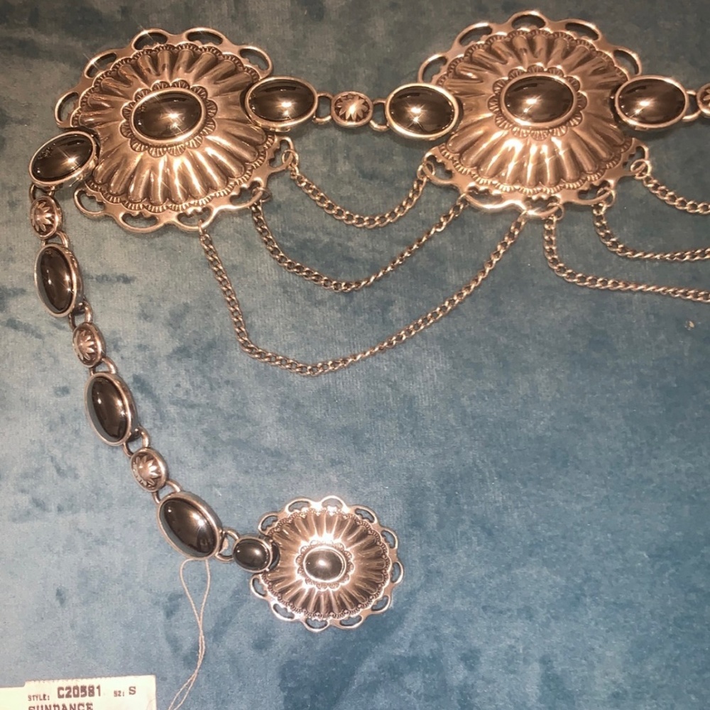 Silver Sundance Belt with Gray stones